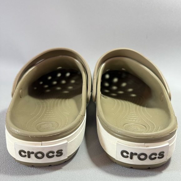 CROCS Crocband II Light Olive Green Slip-On Clogs with White Soles - Picture 7 of 11